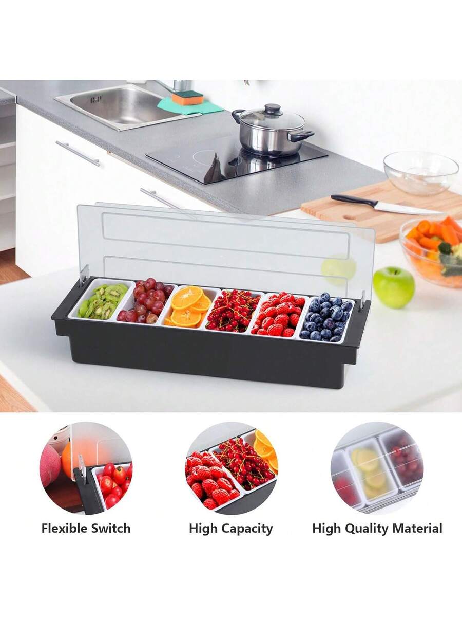 Caja De Condimentos Refrigerado Con Hielo Con 6 Contenedores