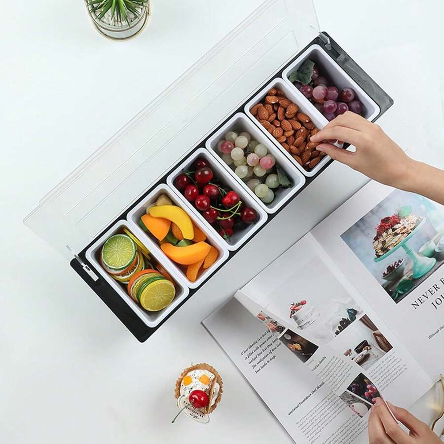 Caja De Condimentos Refrigerado Con Hielo Con 6 Contenedores