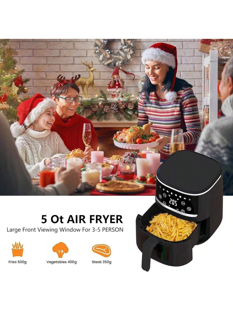 Freidora de aire de 5QT con pantalla táctil digital