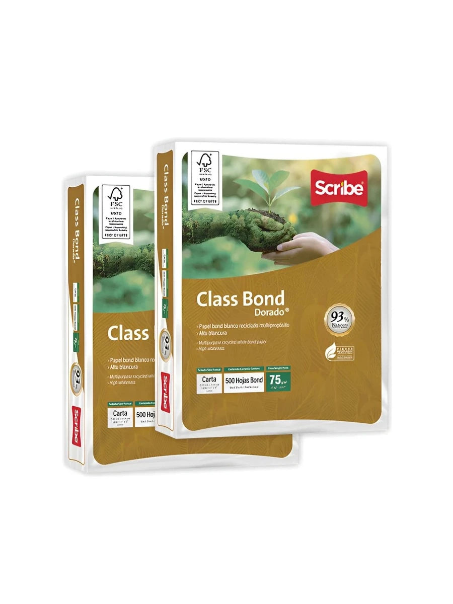 2 Paquetes de 500 Hojas de Papel Bond Blanco