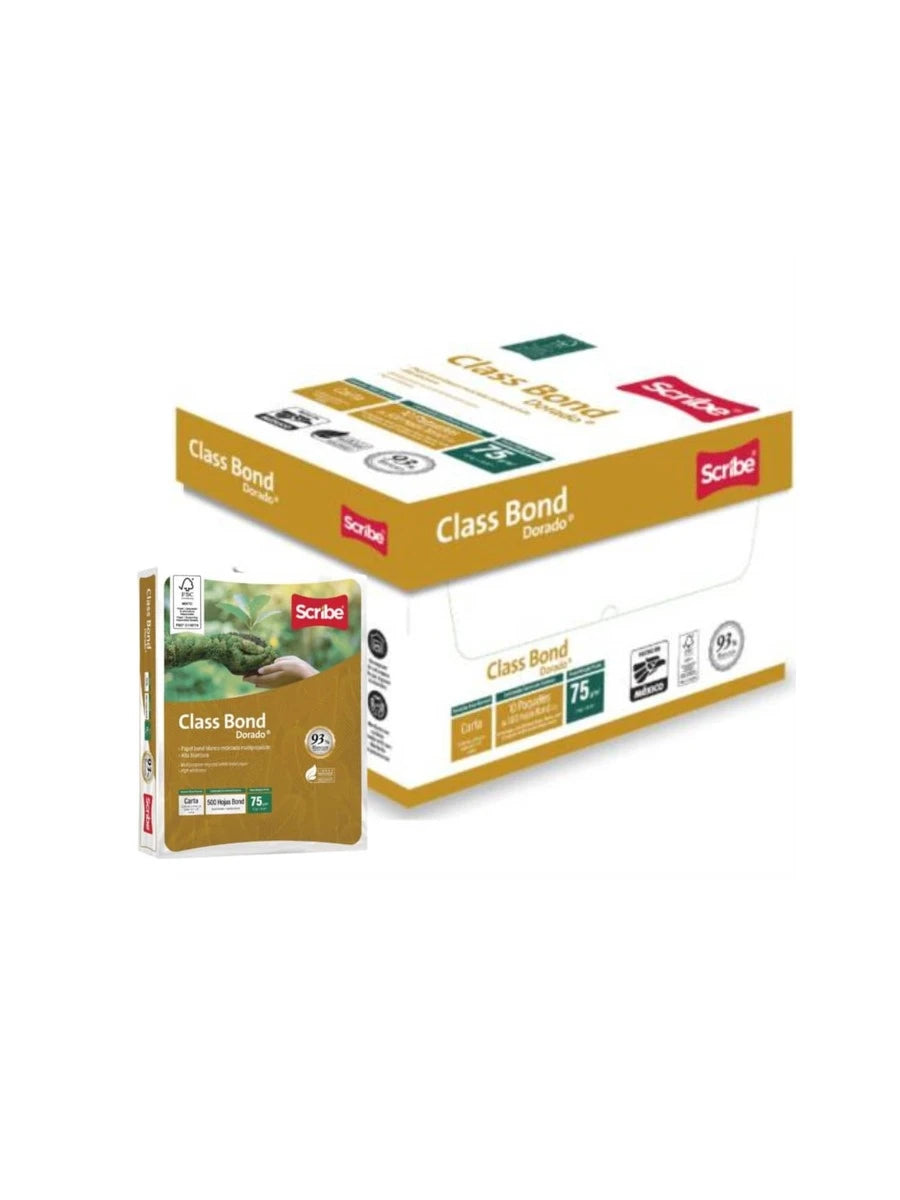 Caja con 10 Paquetes de Papel Bond Blanco