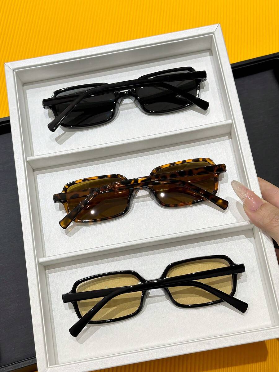 gafas con estampado de leopardo y marcos geométricos multicolor