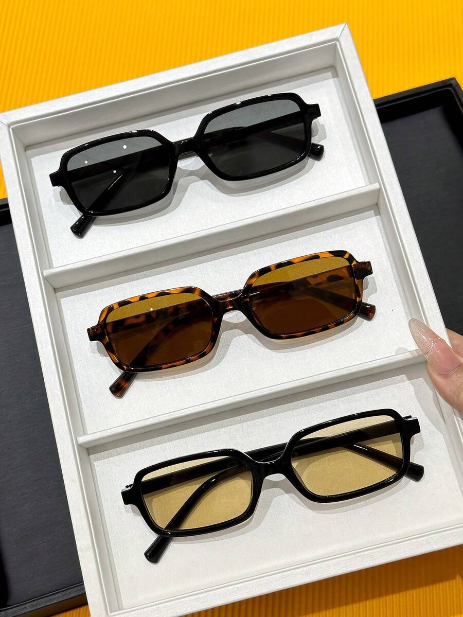 gafas con estampado de leopardo y marcos geométricos multicolor