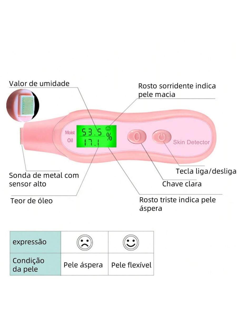 Analizador inteligente de elasticidad del aceite y humedad de la piel