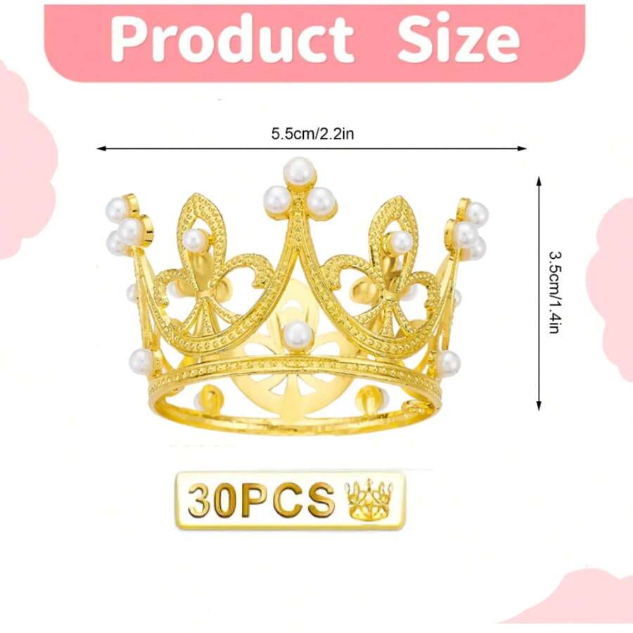 30Pcs mini coronas doradas