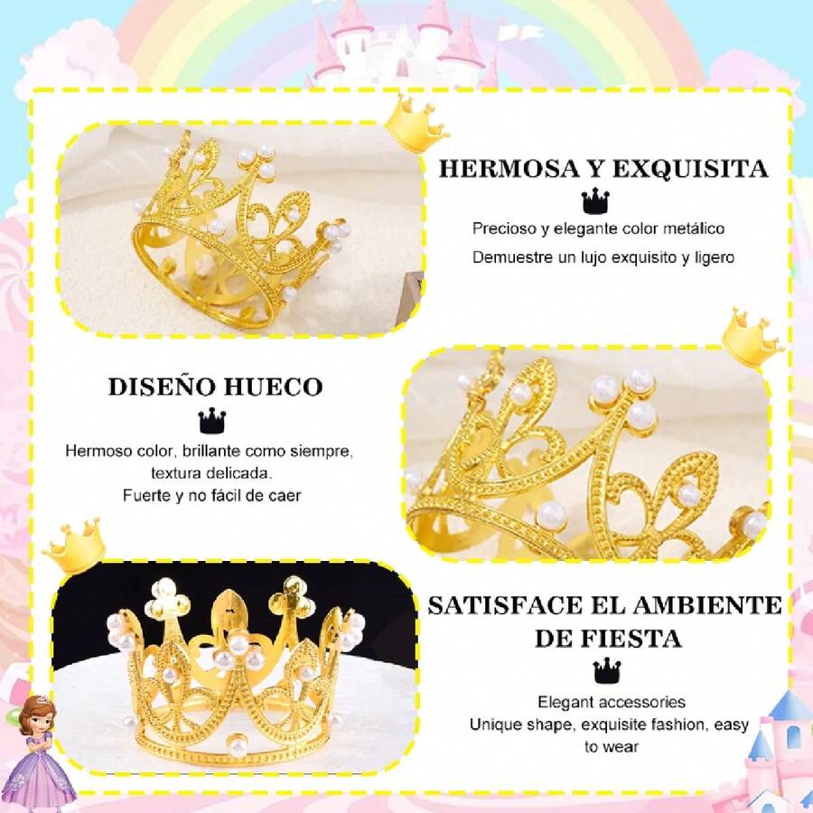 30Pcs mini coronas doradas