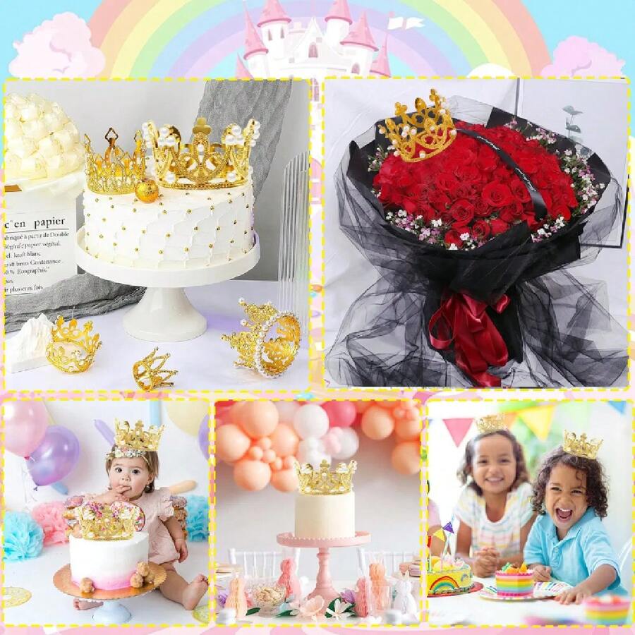 30Pcs mini coronas doradas