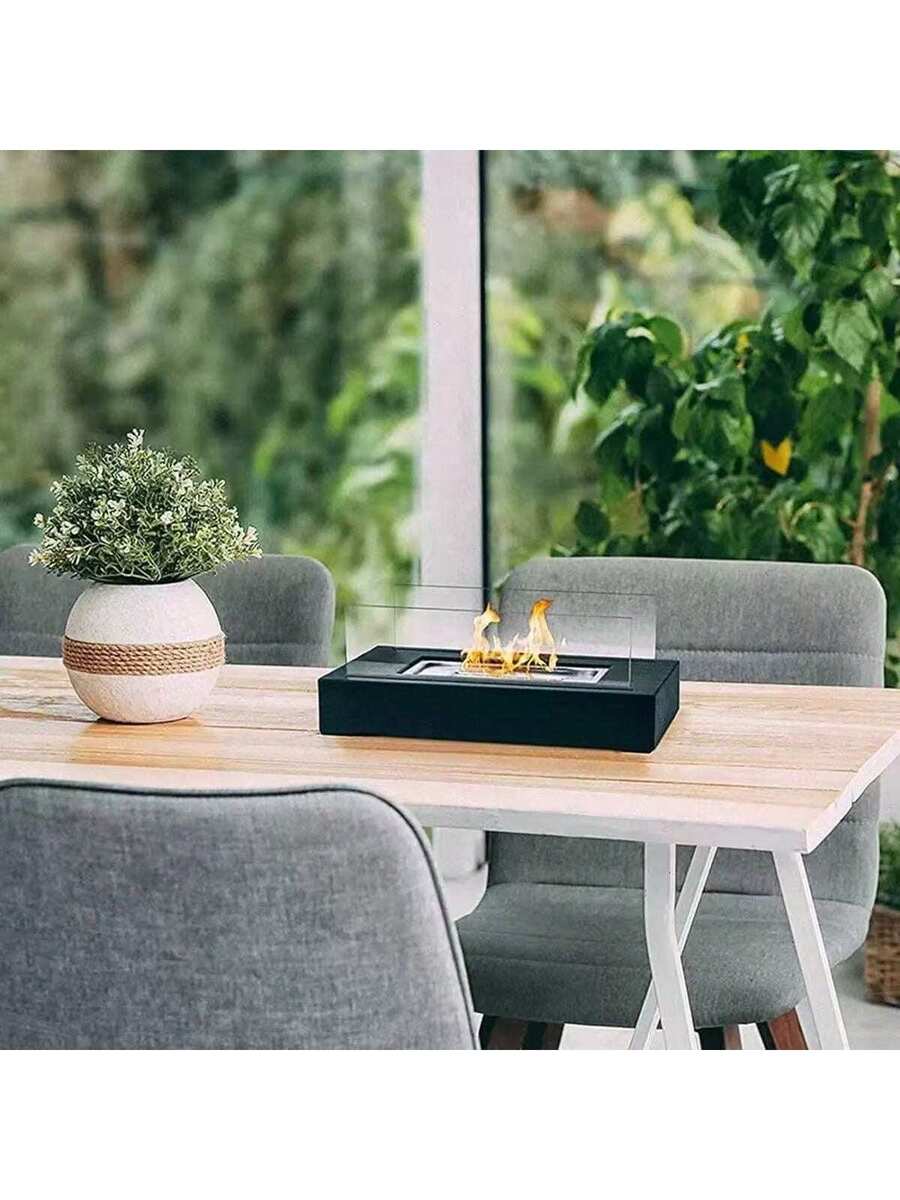 OBOVAY Calentador de chimenea decorativo con llama ardiente