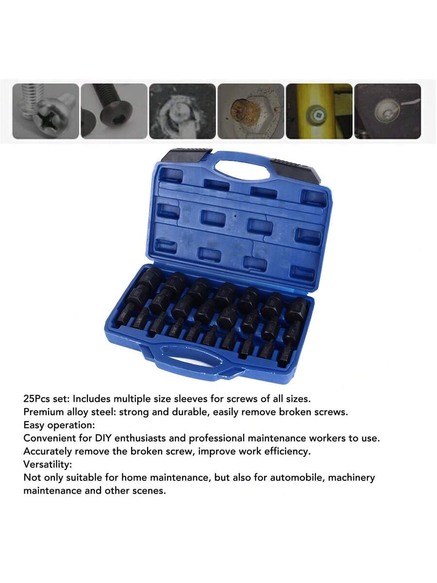 Juego De 25 Extractor De Tornillos