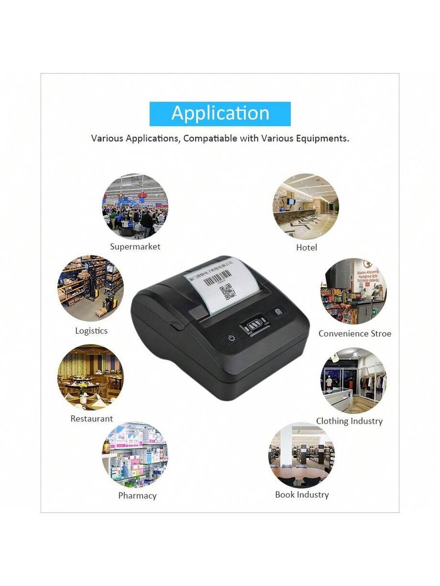 Impresora Térmica Portátil Inalámbrica De 80 Mm