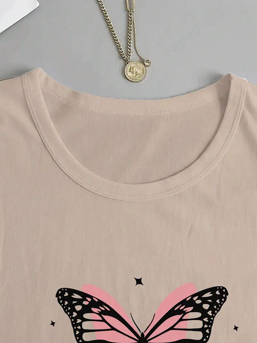 camiseta gráfica mariposa