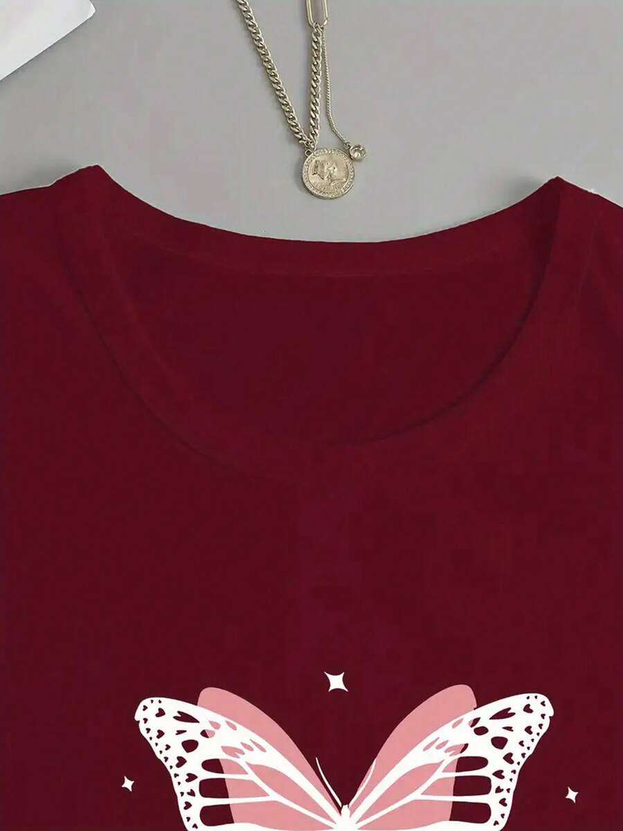 camiseta gráfica mariposa