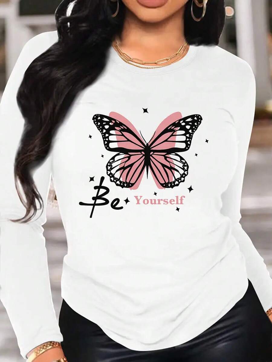 camiseta gráfica mariposa