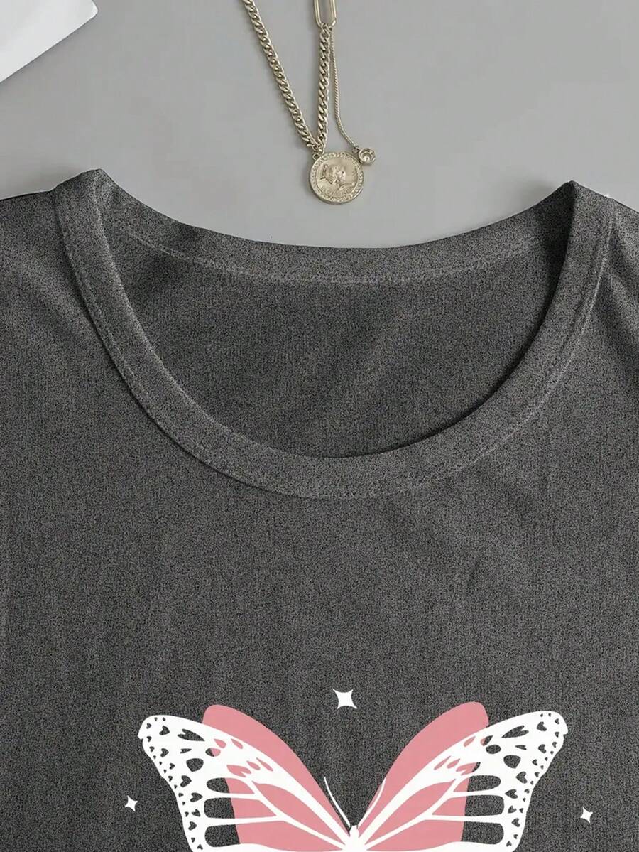 camiseta gráfica mariposa