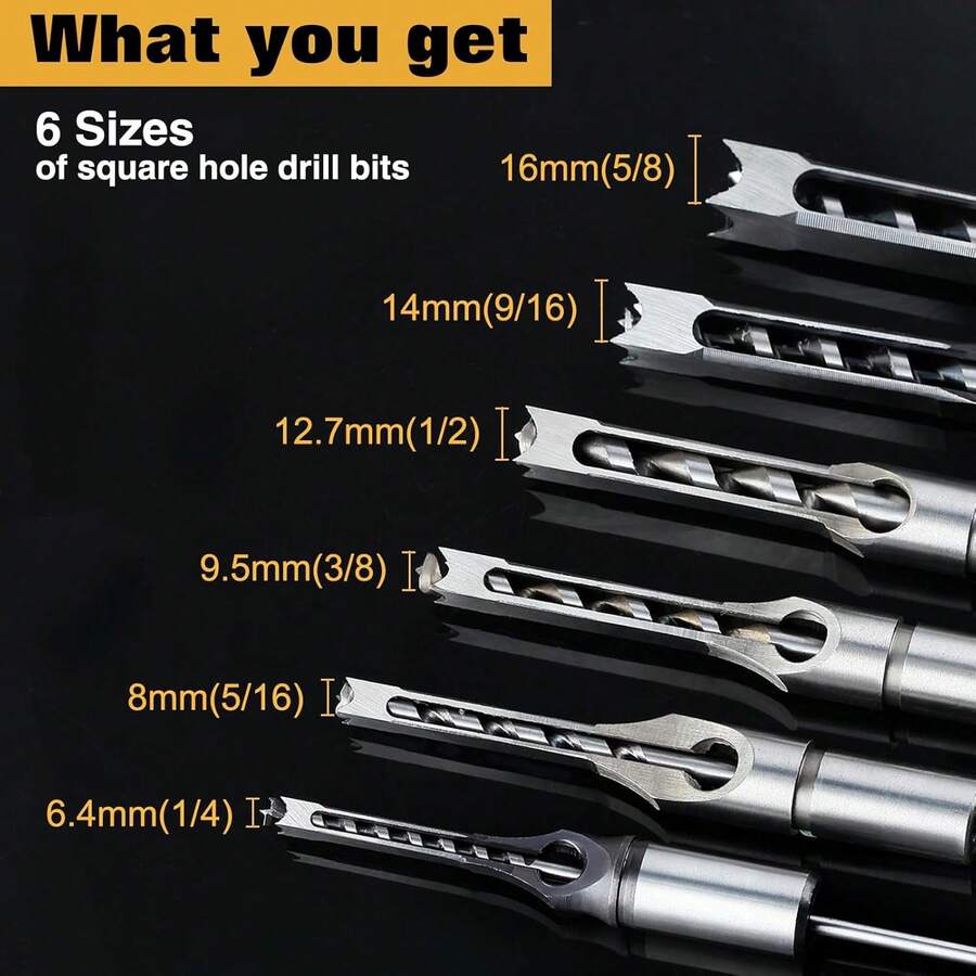 Juego De Brocas Cuadradas Para Carpintería