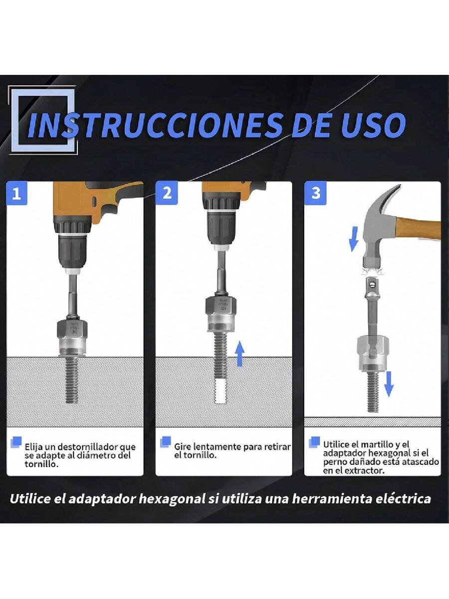 Juego de 26 piezas de extractores de tornillos y juego de brocas izquierdas