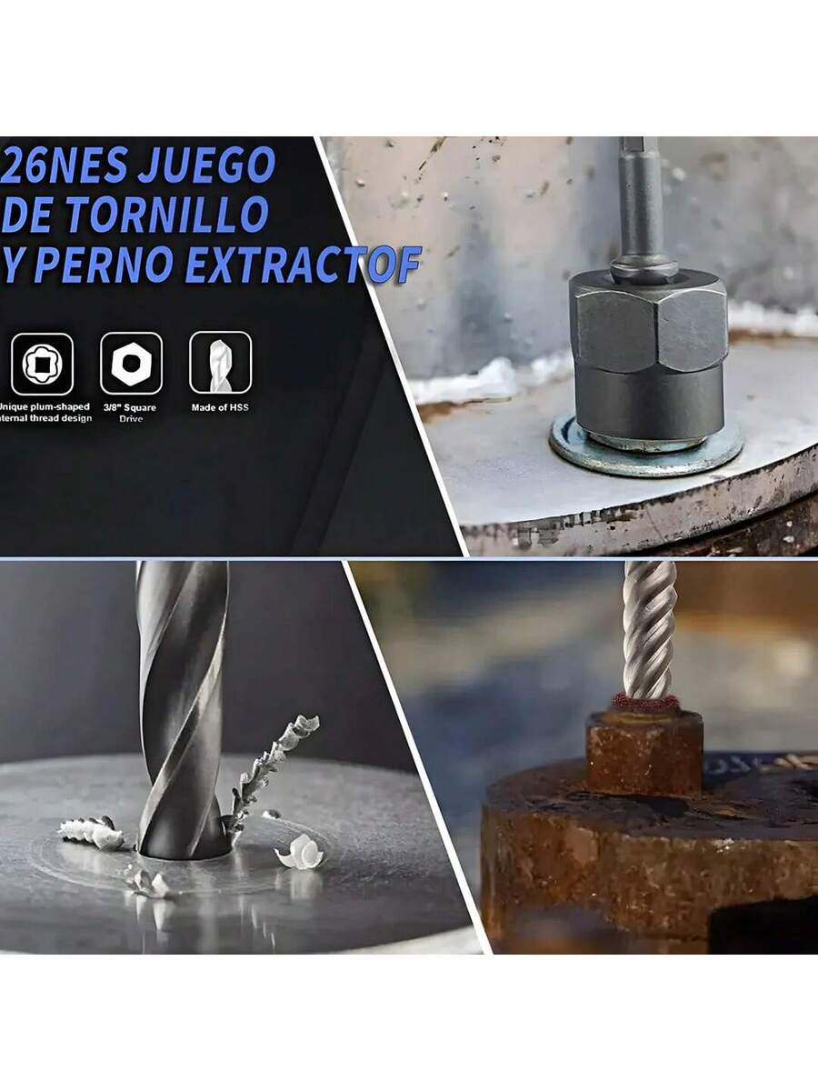 Juego De Extractores De Tornillos De 26 Piezas