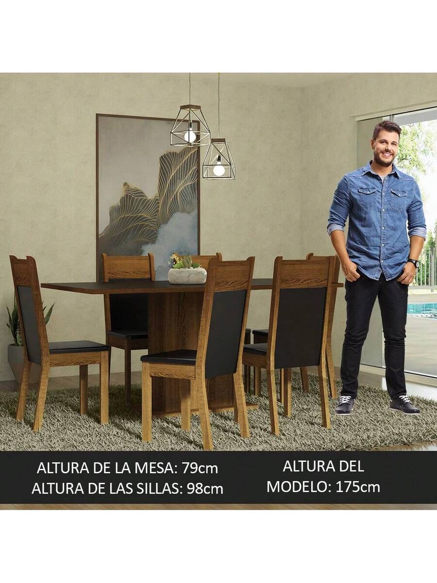 Madesa Juego Comedor Mesa y  6 Sillas