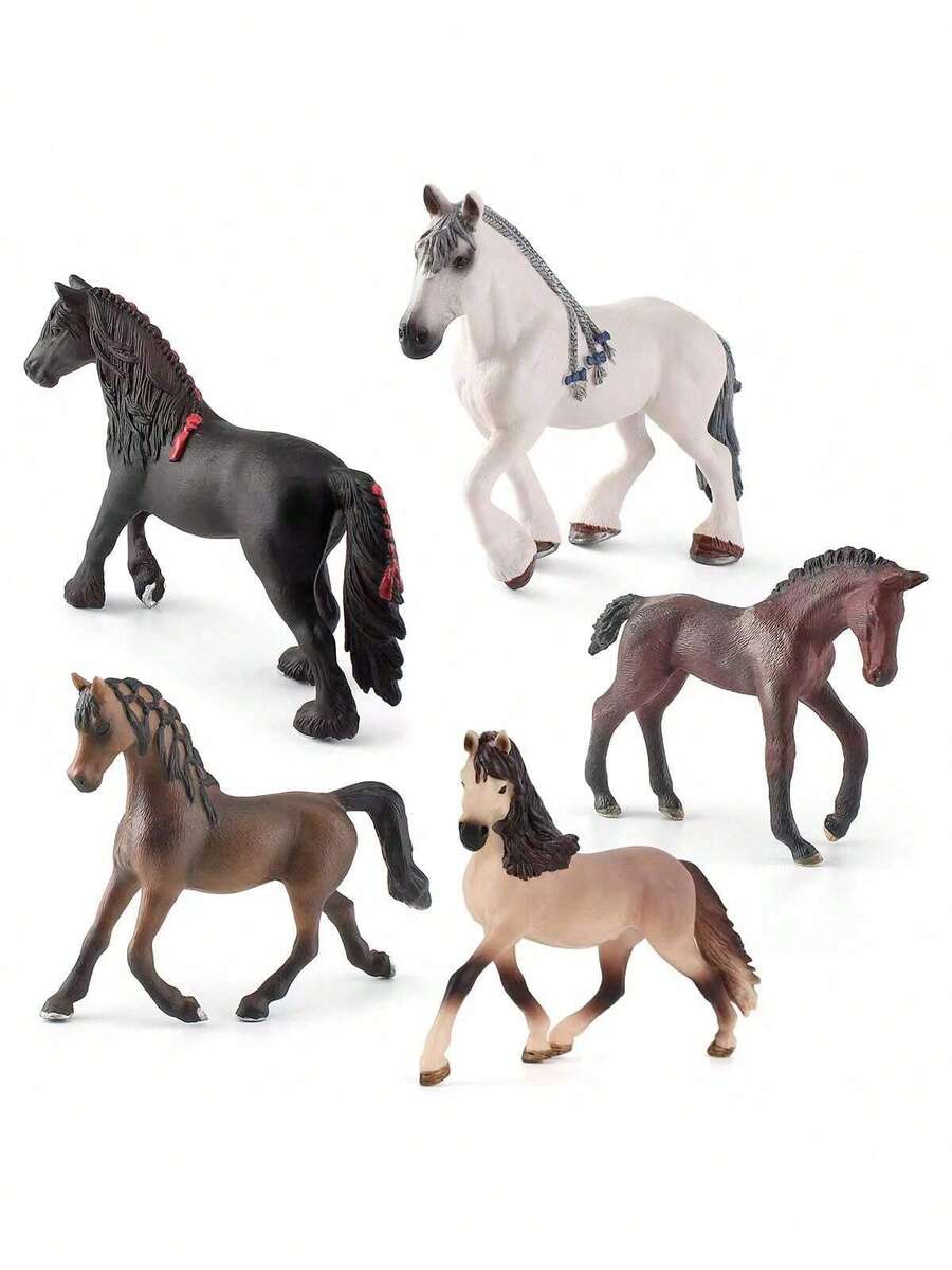 Modelo de caballo realista, animal de granja de caballos salvajes