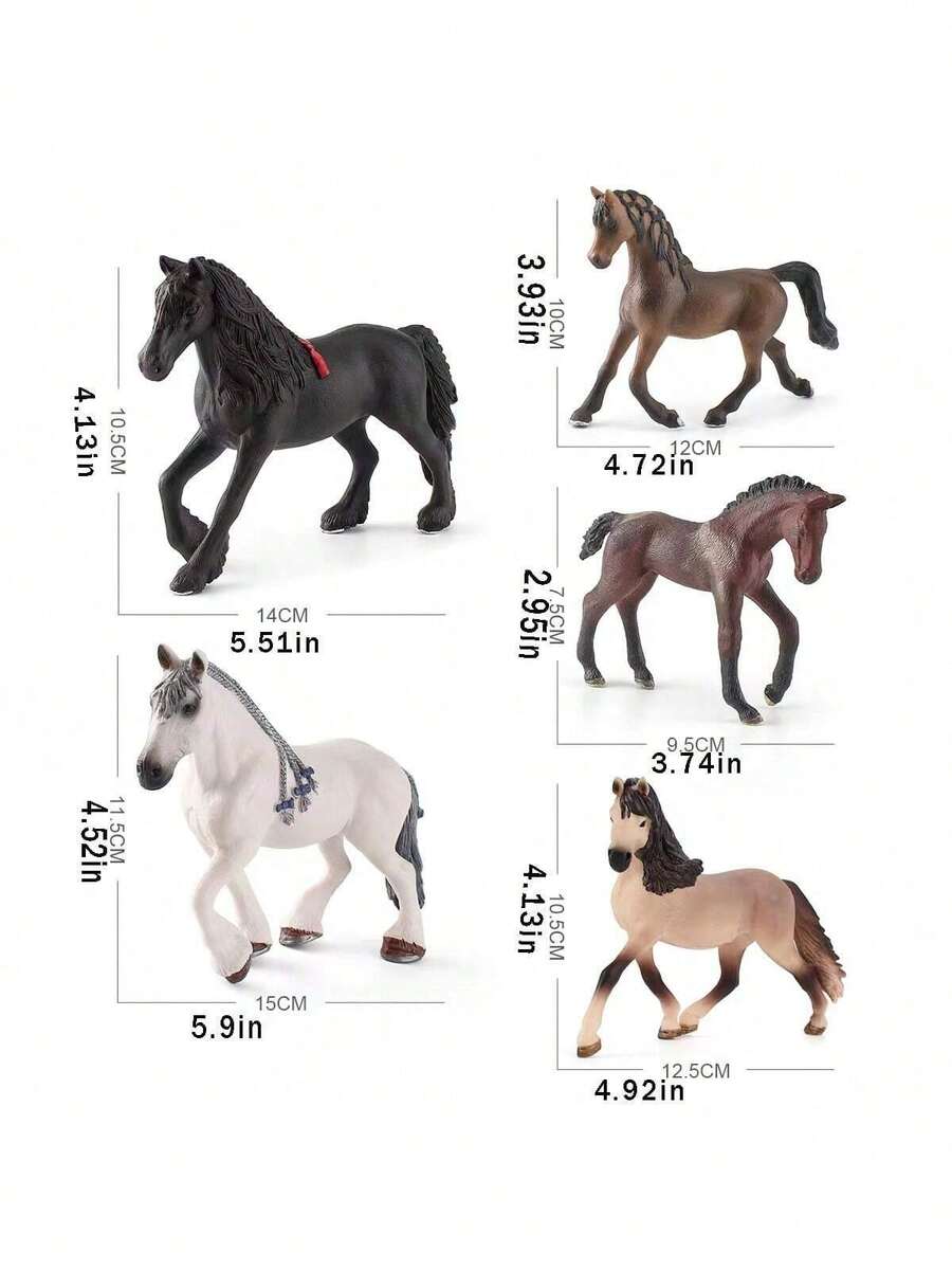Modelo de caballo realista, animal de granja de caballos salvajes