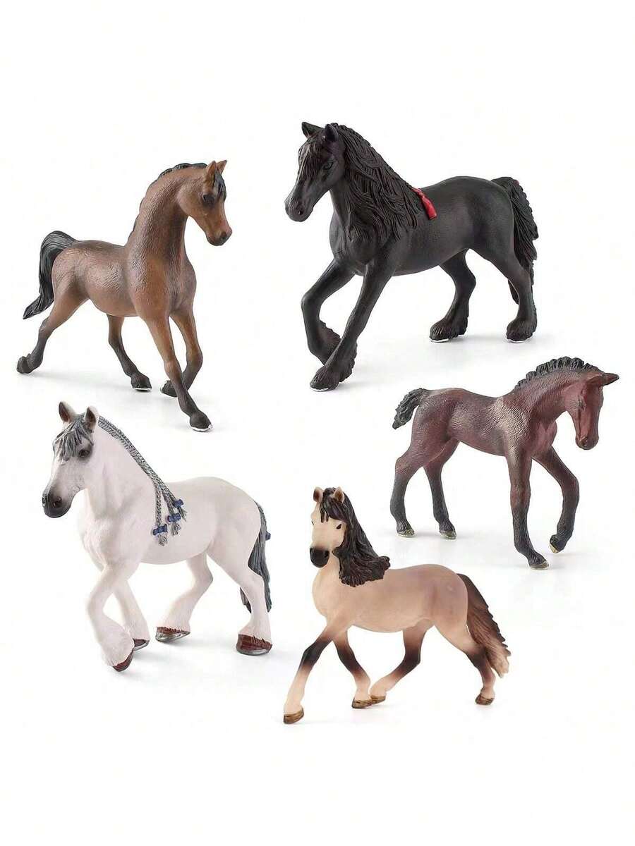 Modelo de caballo realista, animal de granja de caballos salvajes