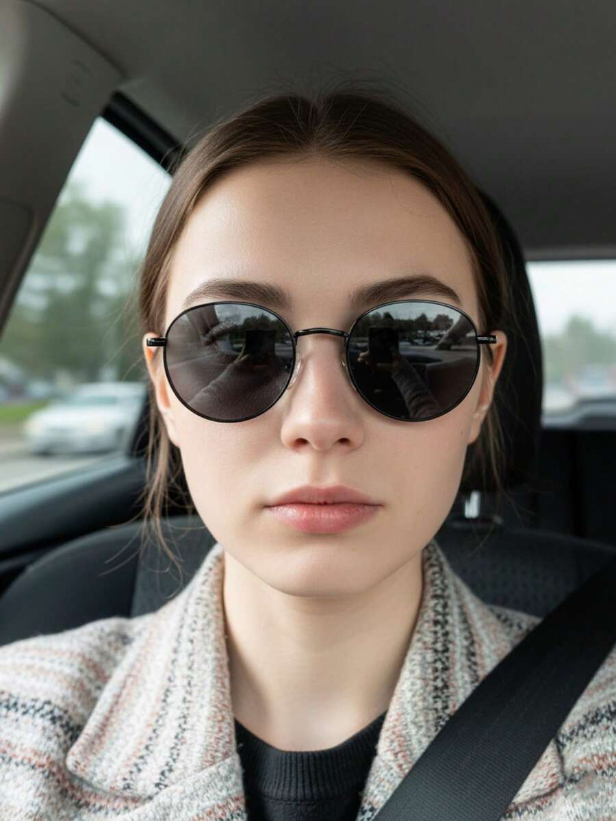 gafas con montura redonda pequeña y retro