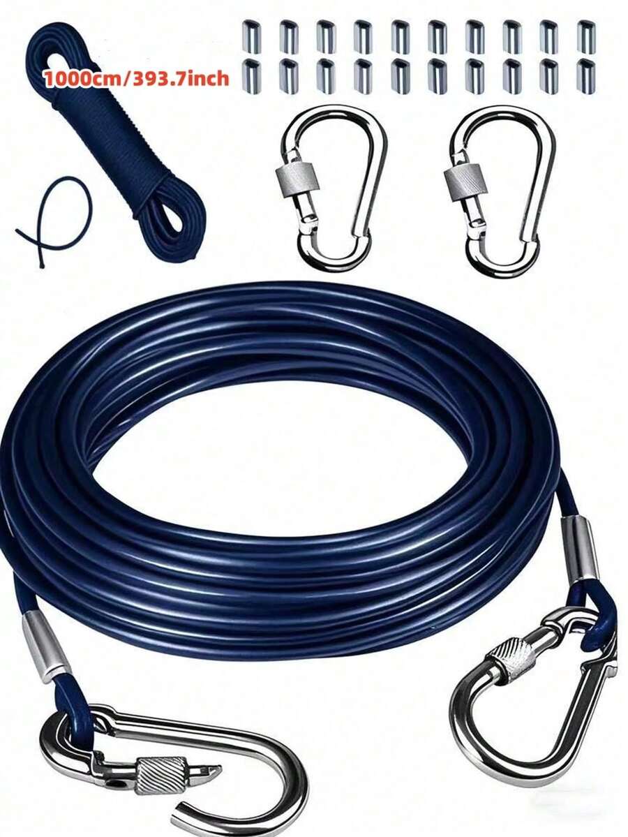 Cable de acero inoxidable, con manguito con bucle, adecuado para sistema de barandilla de cubierta, kit de suspensión para exteriores, cerca de jardín, cuerda de tienda, longitud ajustable, equipo de camping