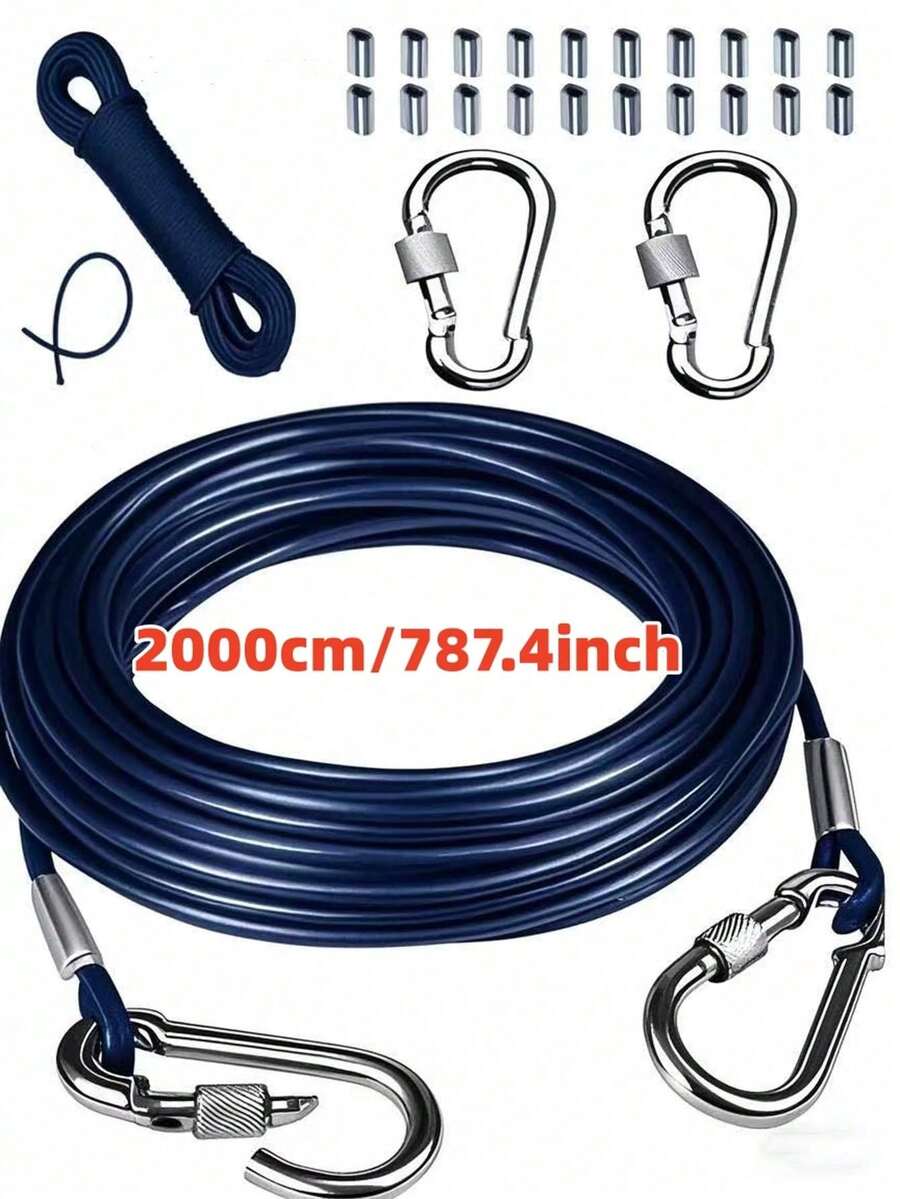 Cable de acero inoxidable, con manguito con bucle, adecuado para sistema de barandilla de cubierta, kit de suspensión para exteriores, cerca de jardín, cuerda de tienda, longitud ajustable, equipo de camping