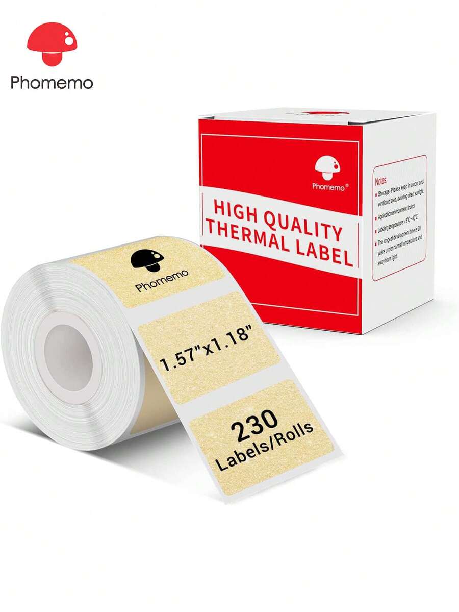 1 rollo de papel térmico de etiquetas Phomemo