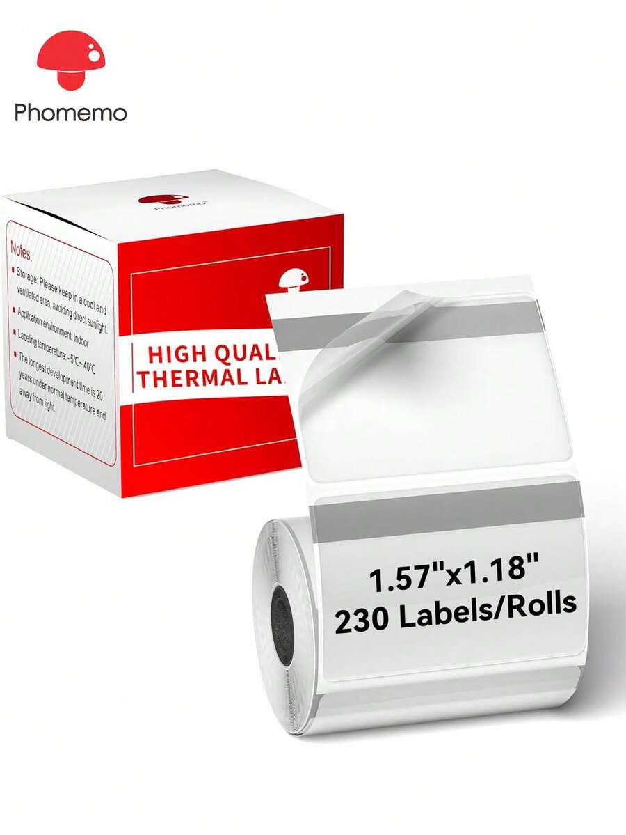 1 rollo de papel térmico de etiquetas Phomemo