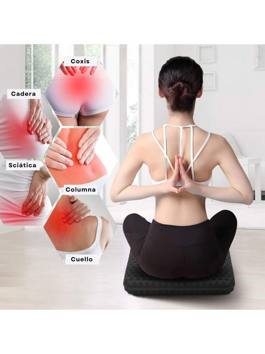 Cojin Gel Silicon Asiento con Funda Flexible + Respaldo Lumbar