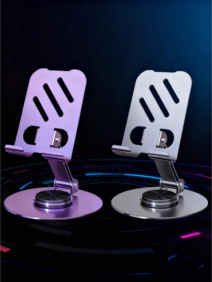 Soporte de escritorio plegable de aleación de aluminio, giratorio 360°