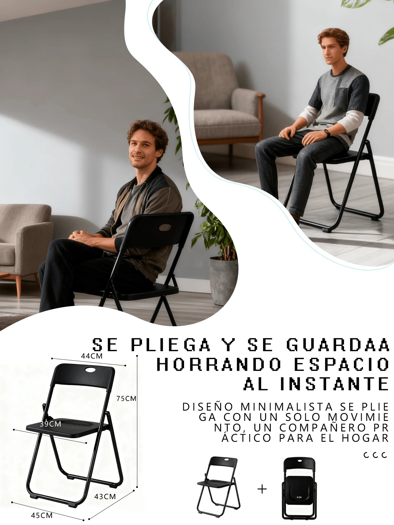 Conjunto de 6 piezas silla plegable