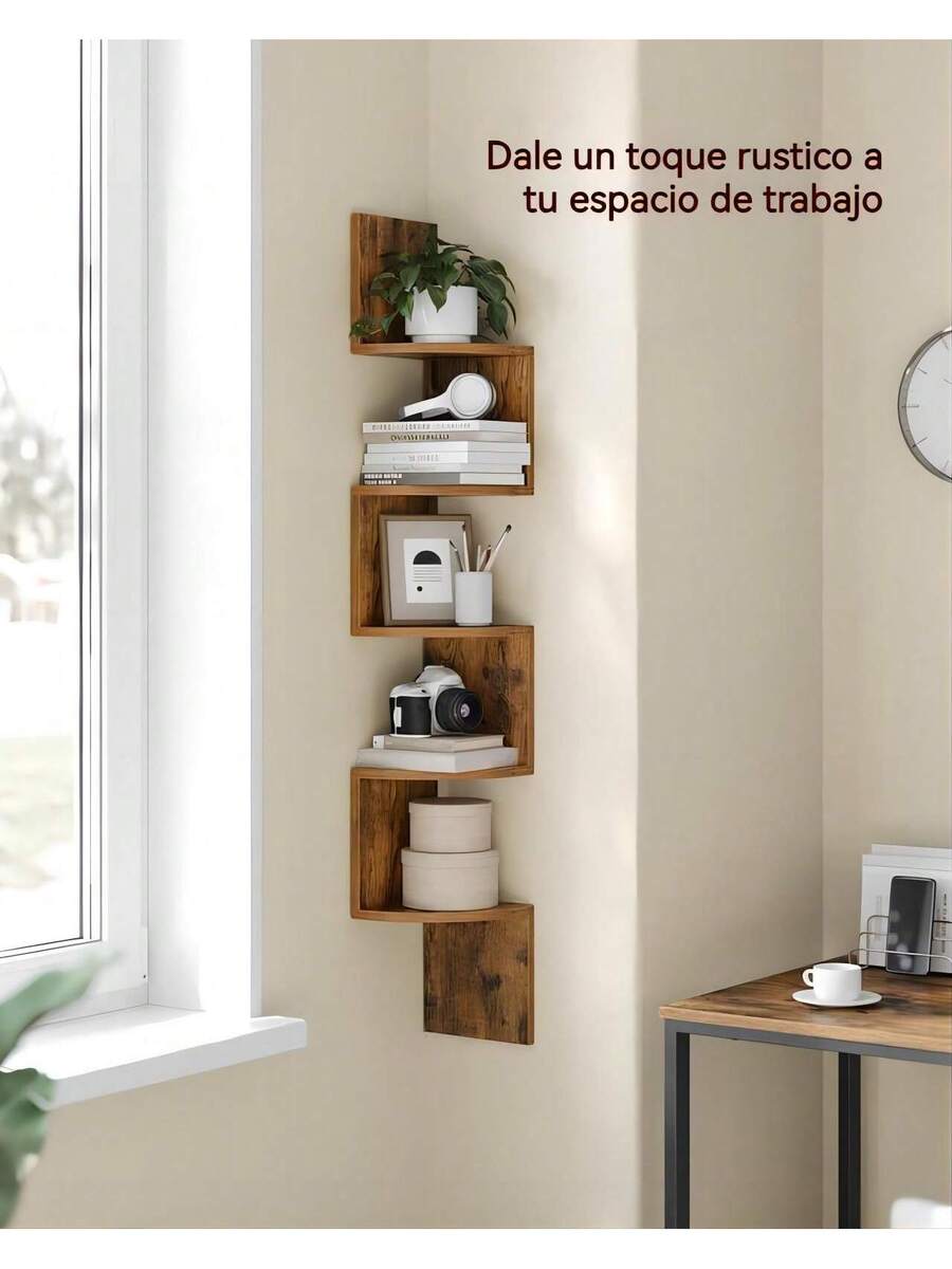 Estantería flotante de 5 niveles para esquina