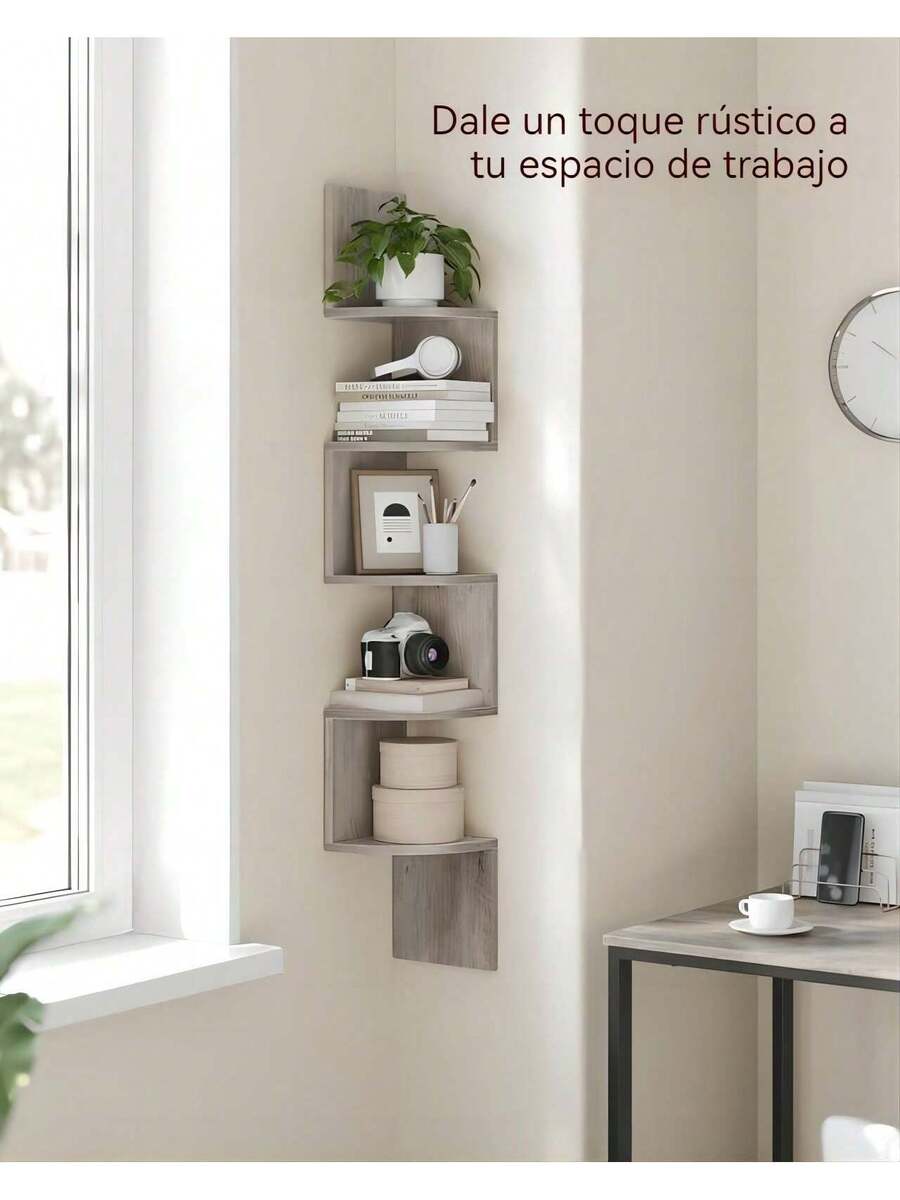Estantería flotante de 5 niveles para esquina