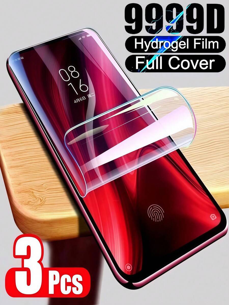 3 piezas de película de hidrogel 3D curva HD
