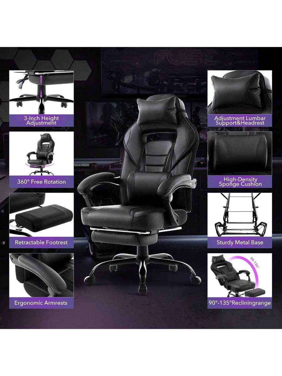 silla de videojuegos de cuero