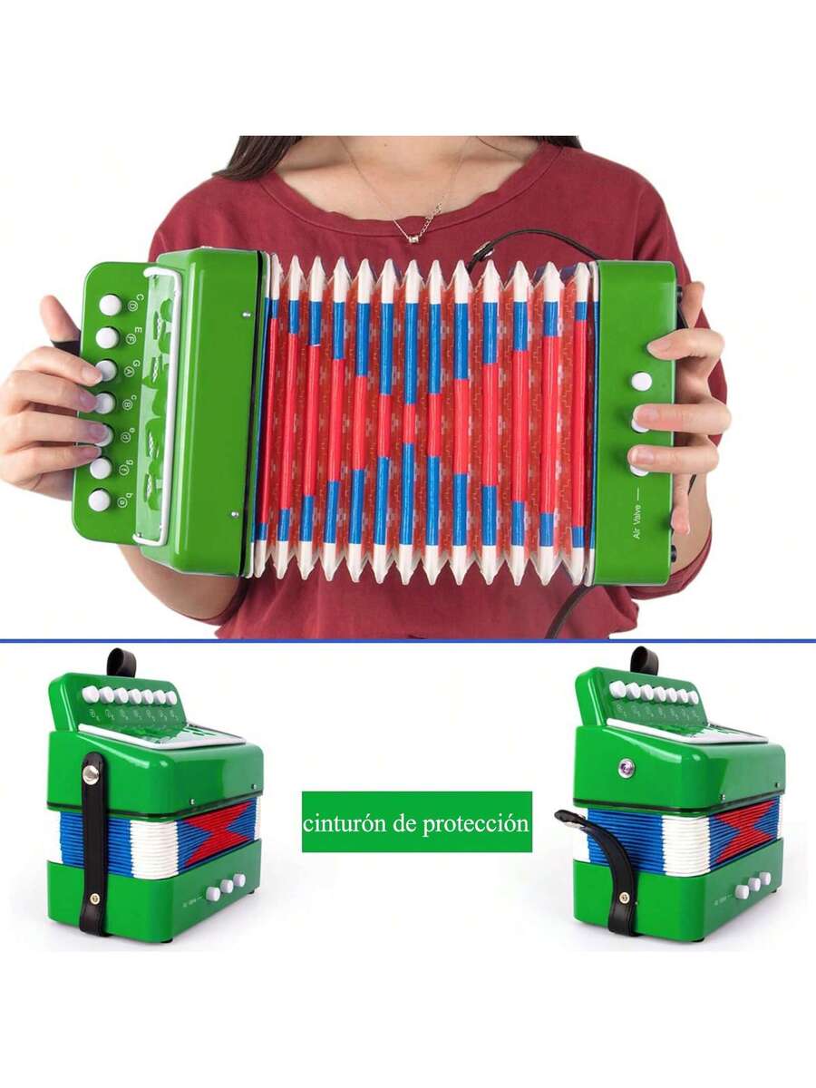 Acordeón Pequeño De 7 Tecla Niños Instrumento Musical Regalo