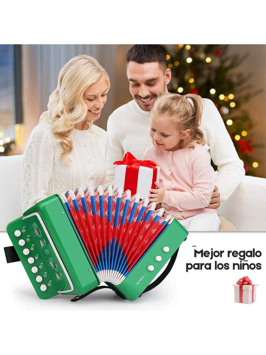Acordeón Pequeño De 7 Tecla Niños Instrumento Musical Regalo