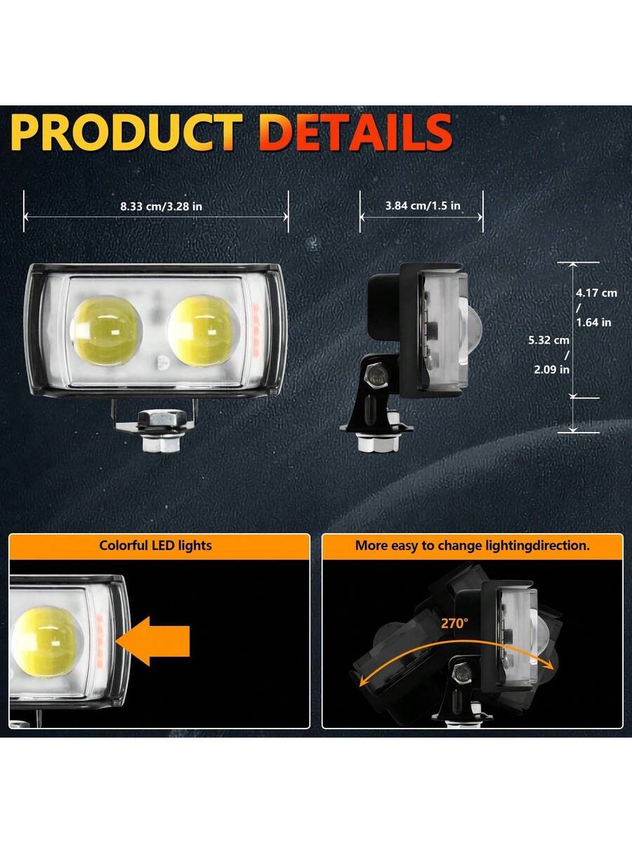 Faros delanteros auxiliares de LED para coche moto