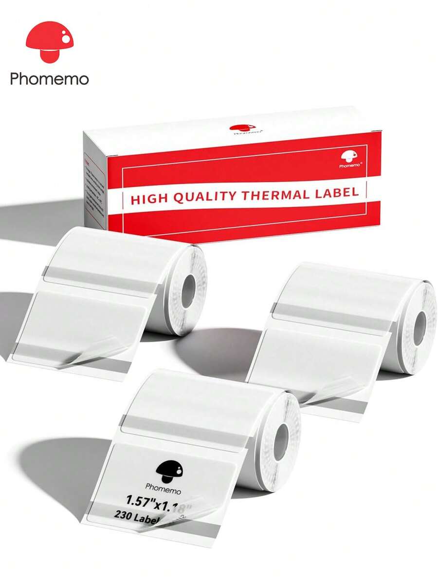 3 rollos de papel térmico transparente Phomemo