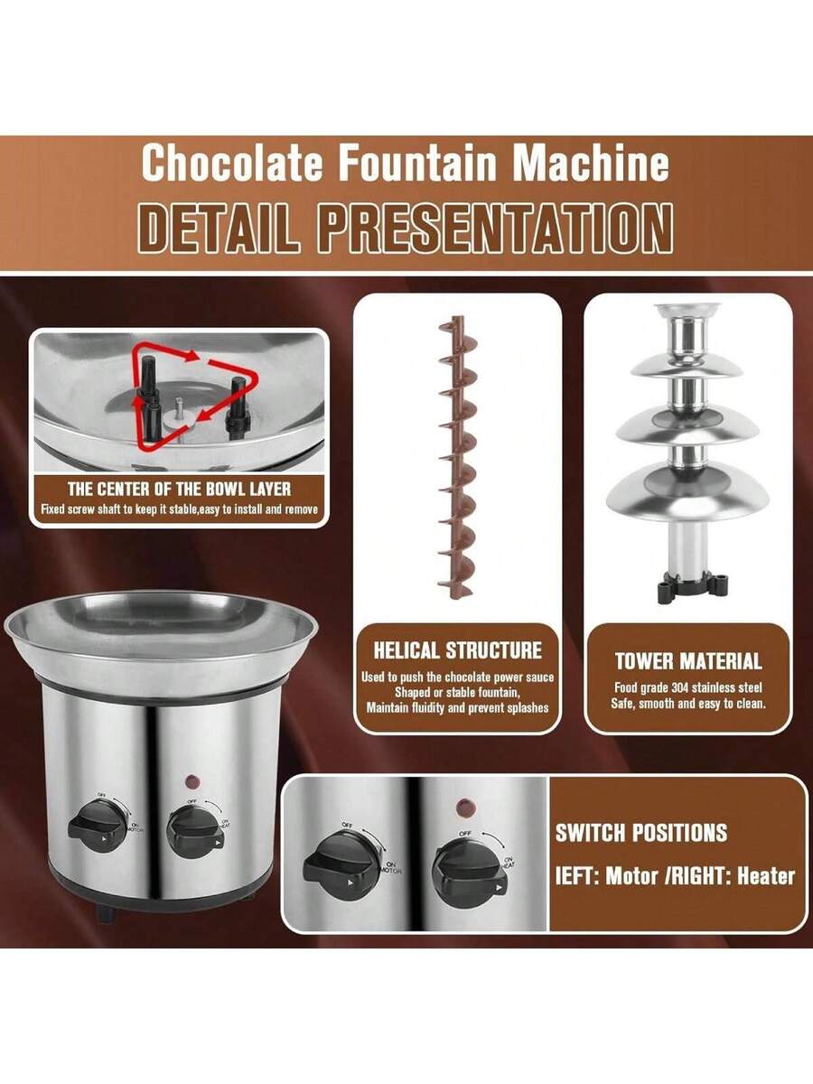 Fuente de chocolate de 4 niveles