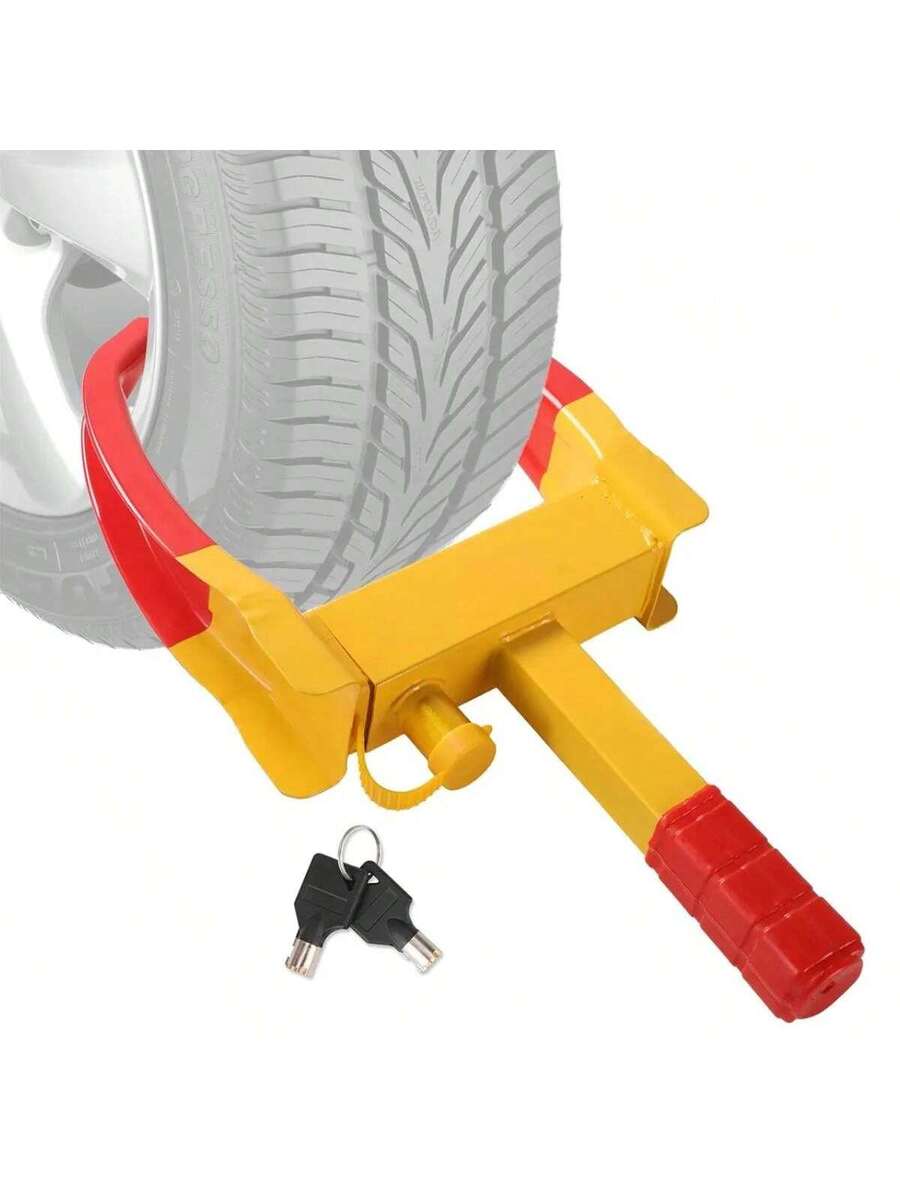 Cerradura de abrazadera de rueda con 2 llaves