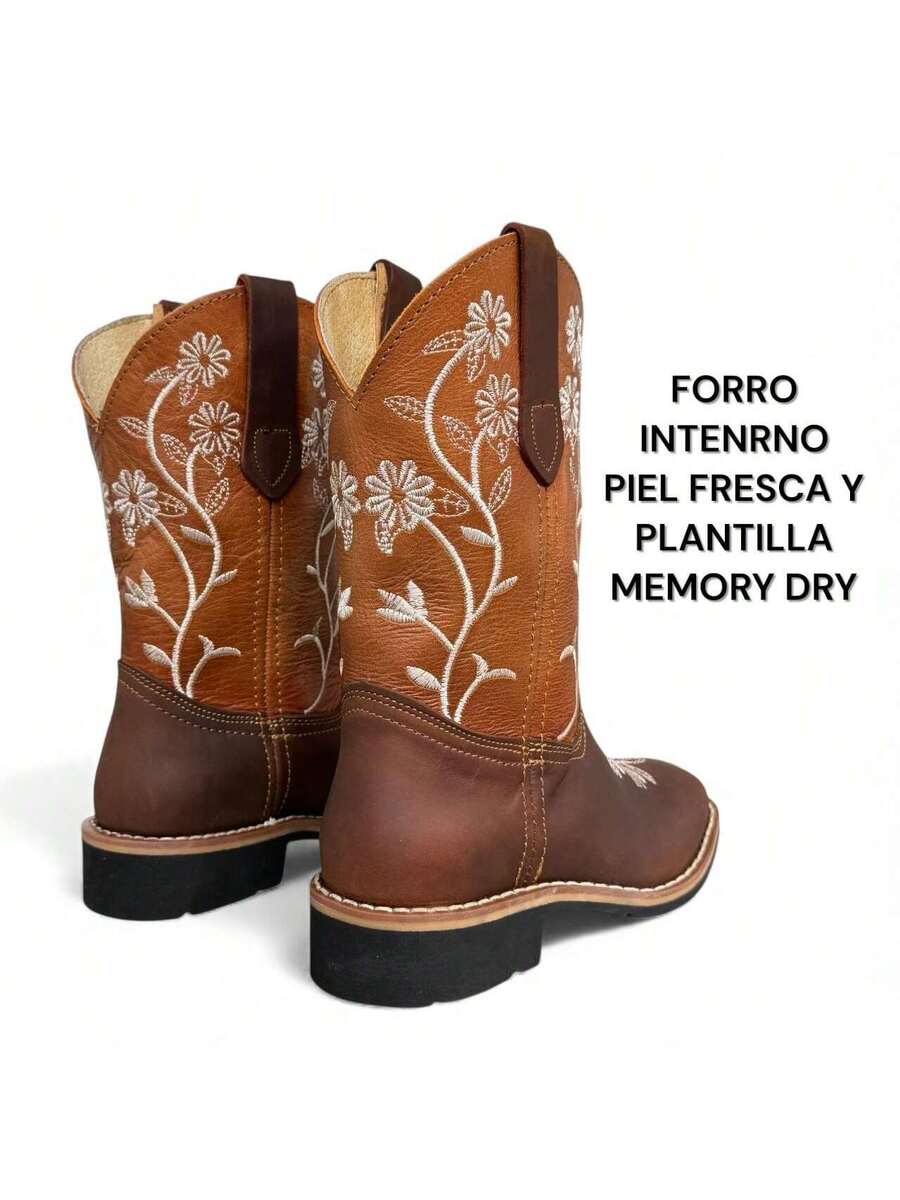 BOTA ELEGANTE VAQUERA CALIDAD PREMIUM EN PIEL RODEO PARA DAMA SUPER COMODA