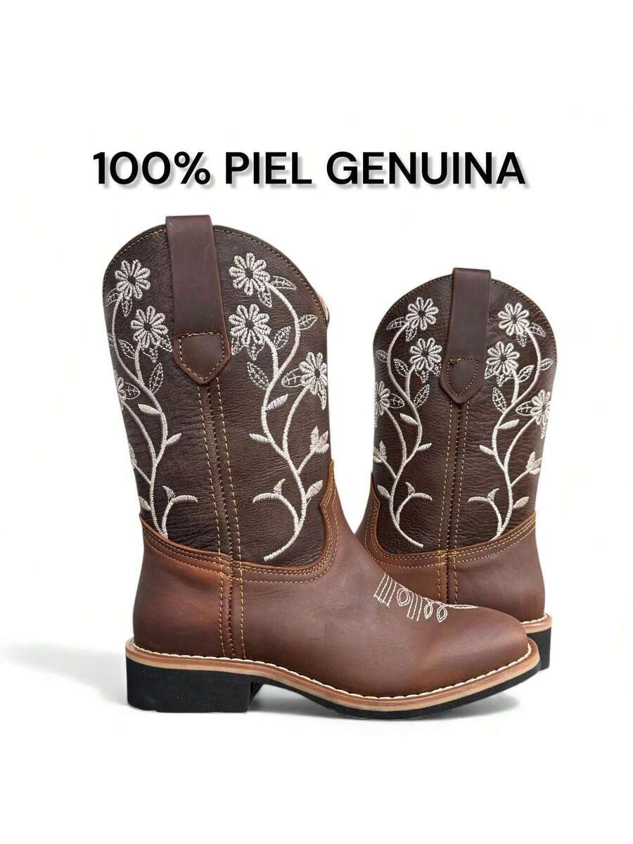 BOTA ELEGANTE VAQUERA CALIDAD PREMIUM EN PIEL RODEO PARA DAMA SUPER COMODA