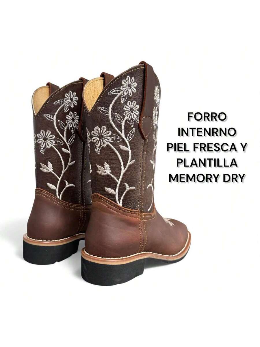 BOTA ELEGANTE VAQUERA CALIDAD PREMIUM EN PIEL RODEO PARA DAMA SUPER COMODA
