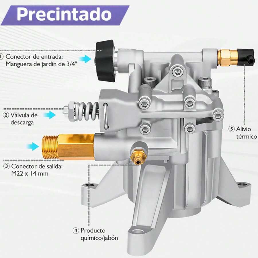 Bomba De Lavado A Alta Presión, 3400 Psi, 2.5 Gpm