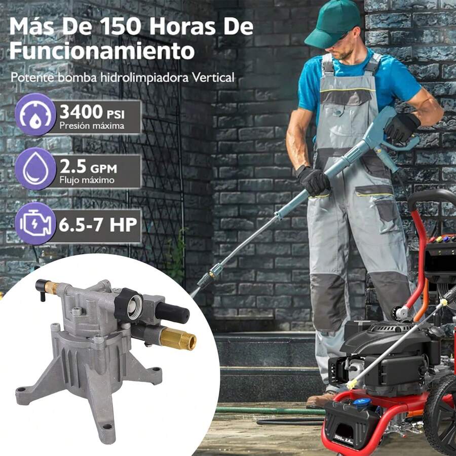 Bomba De Lavado A Alta Presión, 3400 Psi, 2.5 Gpm