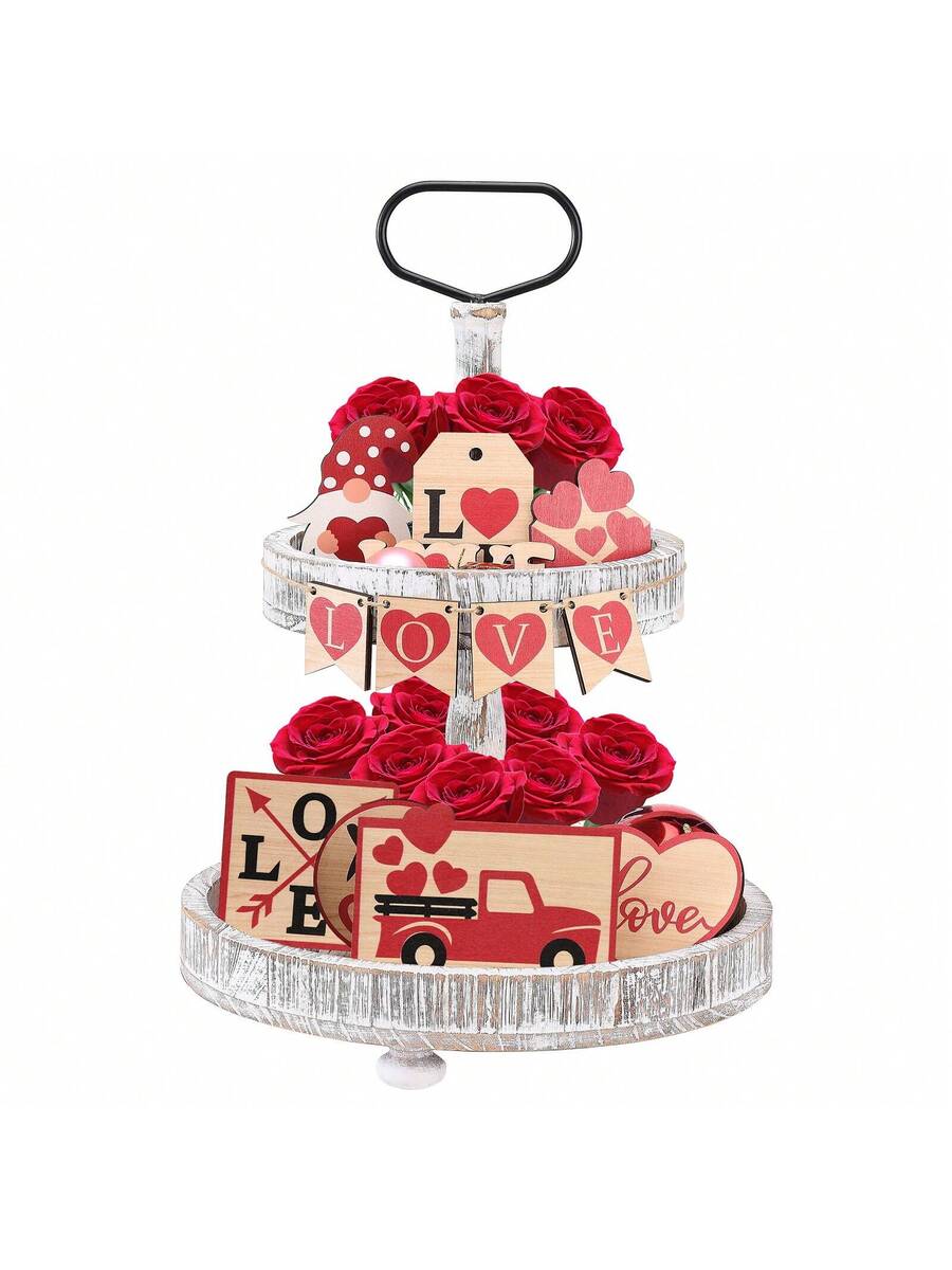Bandeja escalonada para decoración de San Valentín