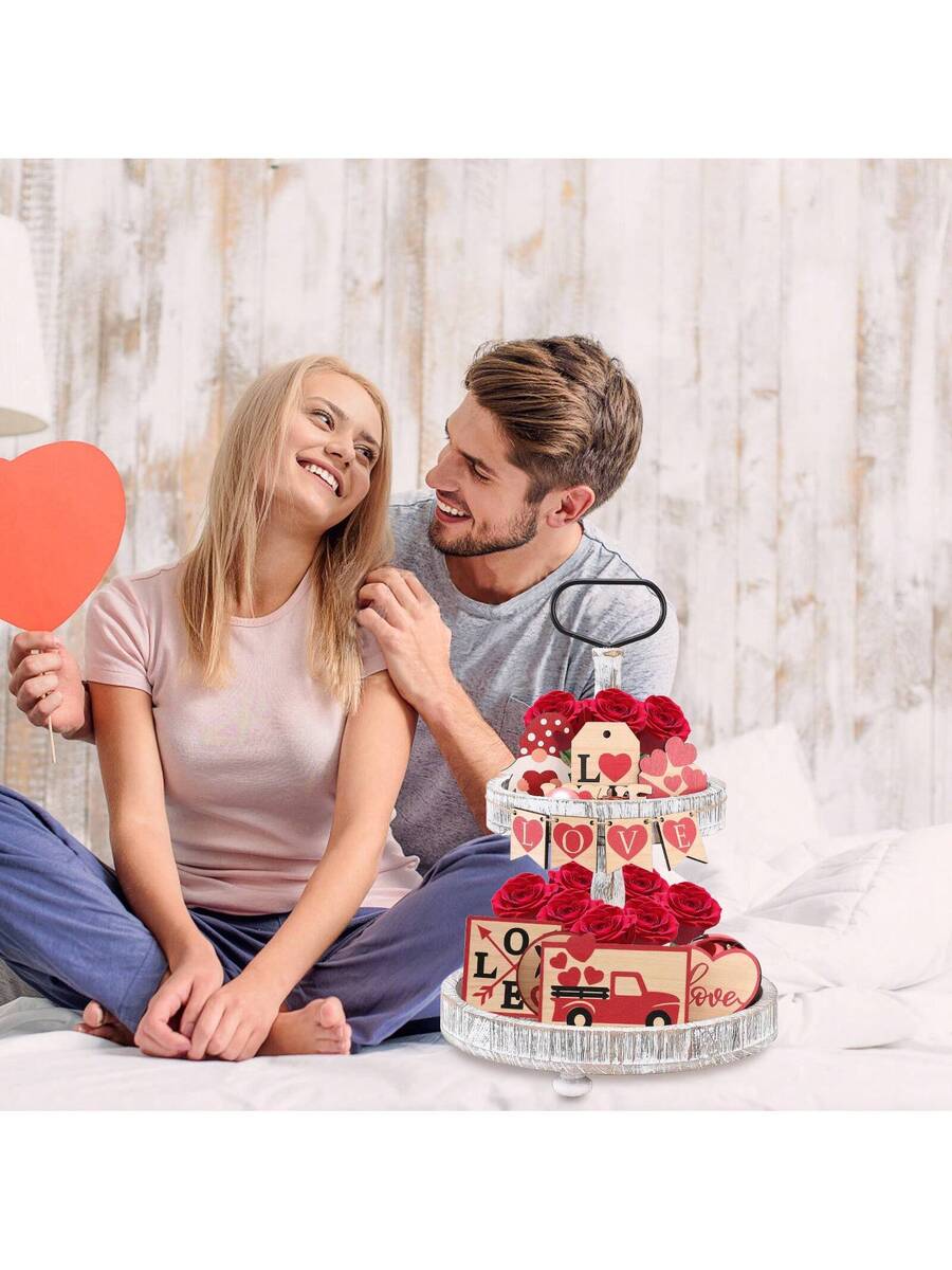 Bandeja escalonada para decoración de San Valentín